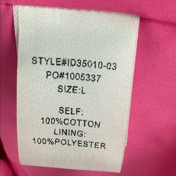 NWT Scrap work Pink Multi Geo Tiered Dress size L - Picture 6 of 8